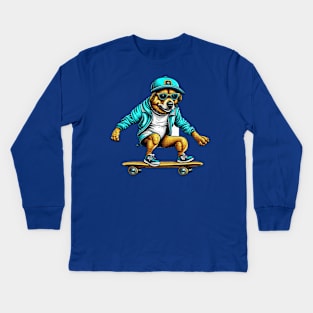 Skater Dawg! Kids Long Sleeve T-Shirt